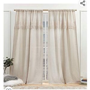 Nicole Miller 96in long natural curtains